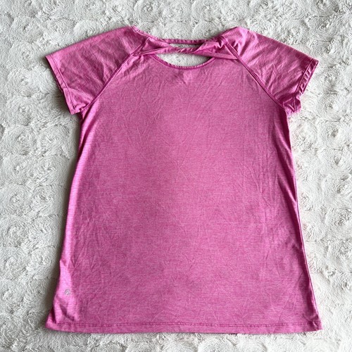 Champion Shirt Tee Top Girls XL Pink C9 Athletic Short Sleeve Workout Cut Out - Picture 2 of 10