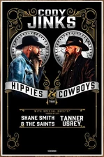 CODY JINKS Hippies & Cowboys Tour 2025 Ltd Ed RARE Poster! Outlaw Country Rock