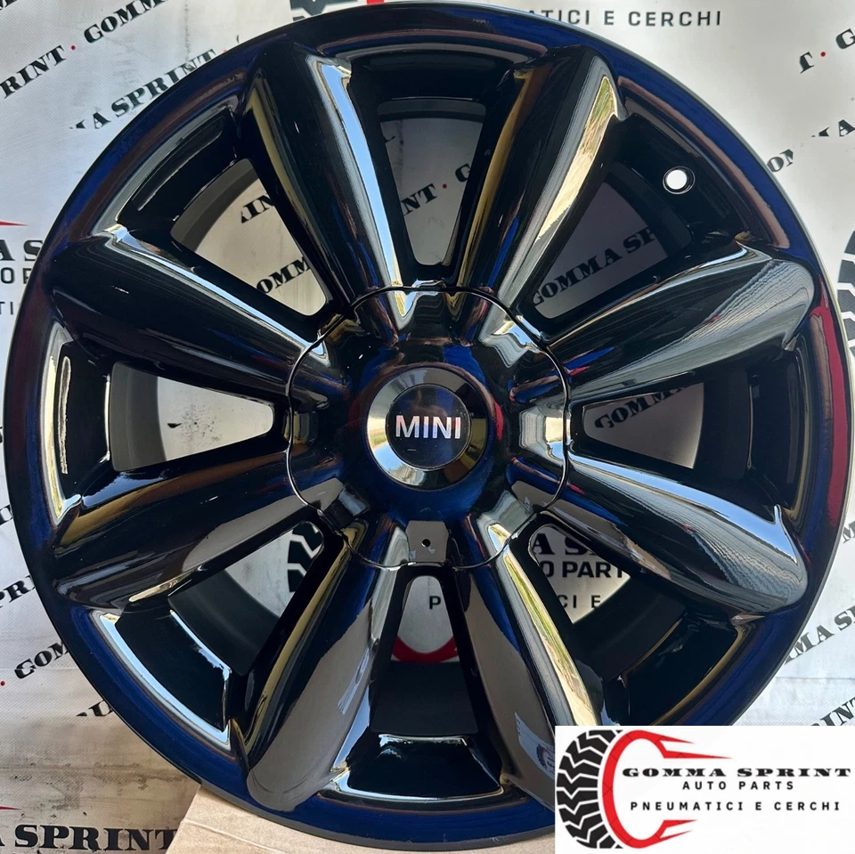 4 CERCHI IN LEGA ORIGINALI RAGGIO 18 MINI COUNTRYMAN NERO LUCIDO - Immagine 1 di 4