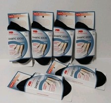 Lot Of 6 New MD Diabetic Ankle Black Socks Unisex Size Medium Shoe Size 6-10