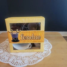 New in Box Mini Fondue Set with 128-Page Book Vintage 