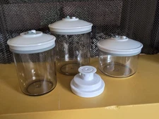FoodSaver Snail Vacuum Canisters Container Jars 25oz 50oz Lot of 3 Clear