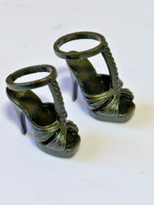 Barbie Basics Black Open Toe Ankle Strap Heels Shoes