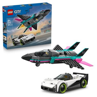 LEGO City Jet vs. Car Toy - Building Kit w/Plane, Supercar Plus Pilo (US IMPORT)