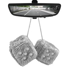 Muqida Fuzzy Plush Dice For Car Mirror 3 Inch 3.0 X X Inches Grey Muqida Fuzzy Plush Dice For Car Mirror 3 Inch 3.0 X X Inches Grey