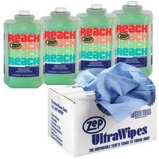 Zep Reach Industrial Strength Hand Cleaner&nbsp;and Zep Ultra Wipes Shop Towels - 1