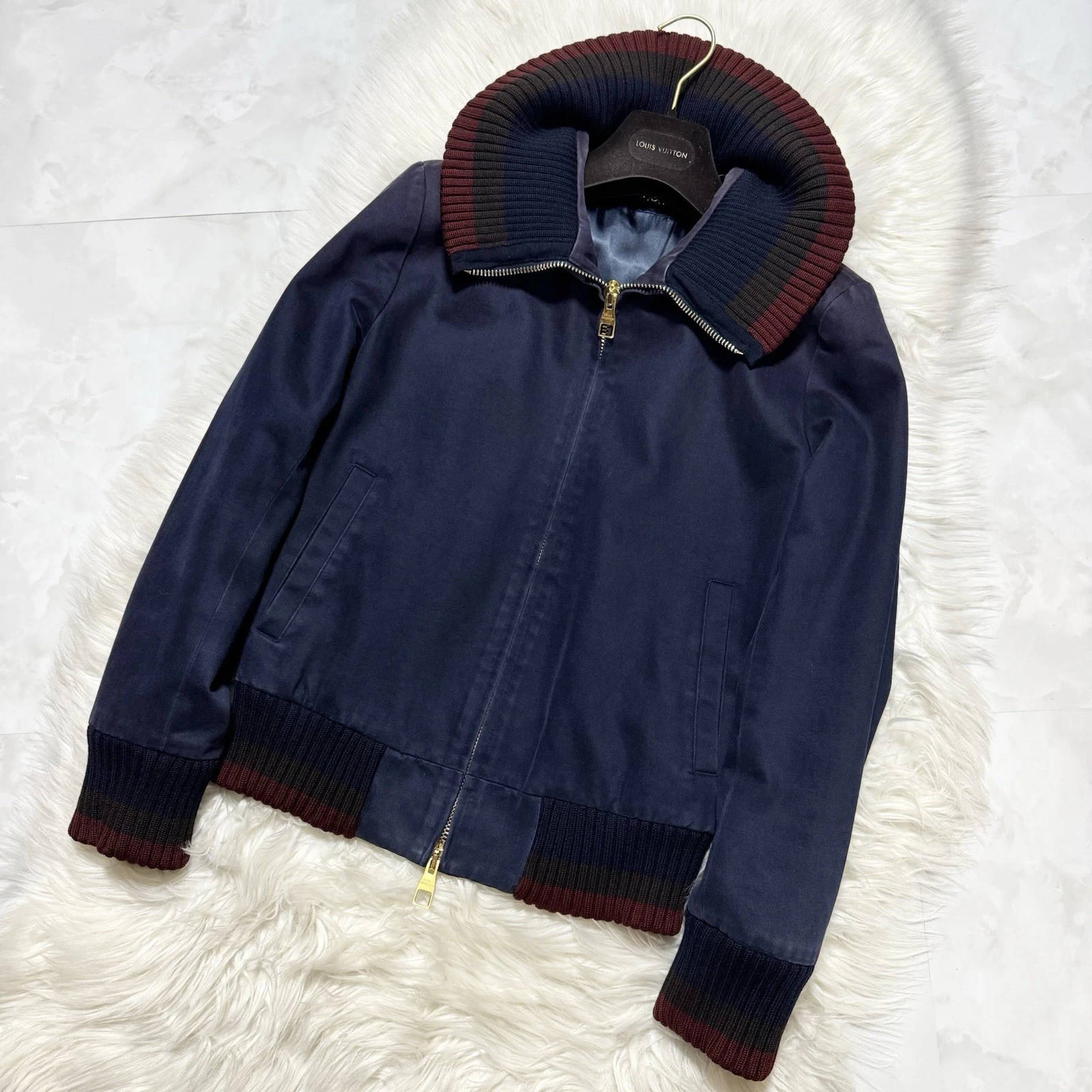 LOUIS VUITTON（LV） Autentica giacca blusa Louis Vuitton passerella costola commutazione sfumata 44 LV