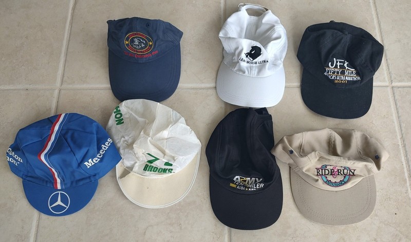 VINTAGE BOSTON MARATHON, JFK , VERMONT 100 AND OTHER  RACE HATS