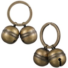Ripeng Dog Bells for Pet Tracking, 4 Pcs Extra 2 cm x 2.6 cm, Bronze,Brass