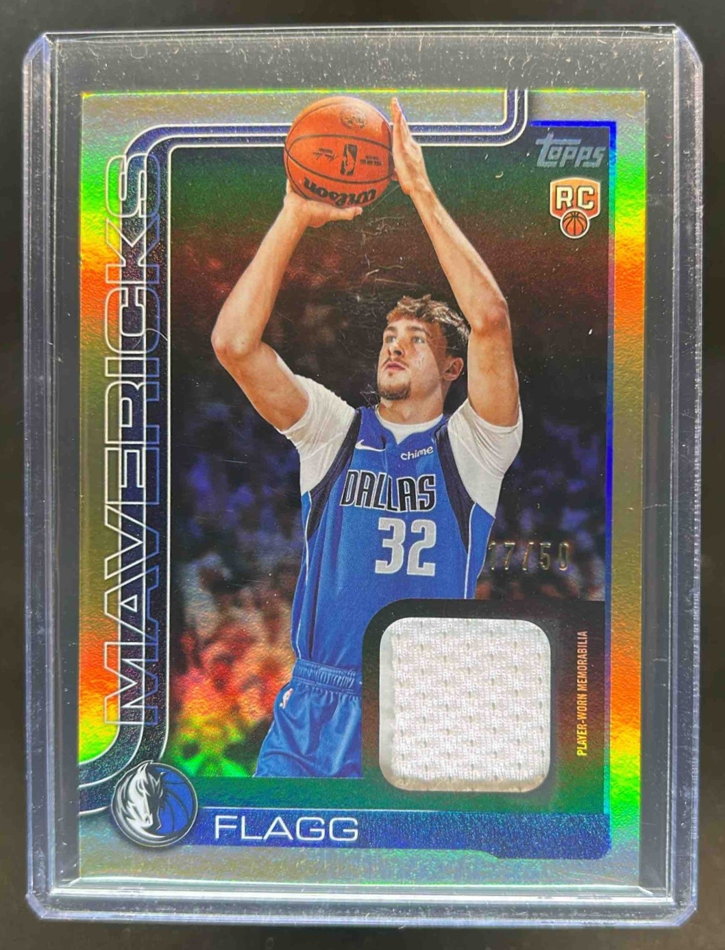 2025-26 Topps Cooper Flagg Real One Relic Jersey Gold Rainbow Rookie RC #17/50