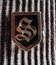 Blacl and Chrome Gothic S Shield Badge  - 20mm high