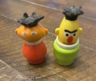Vintage Fisher Price Little People Plastic Bert And Ernie Figures Sesame Street