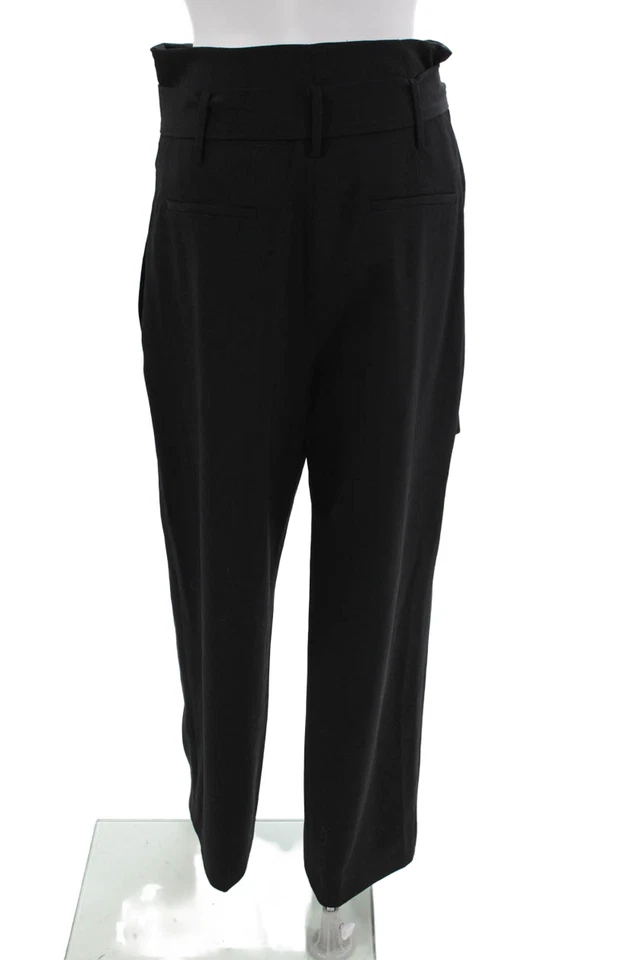 Pantalones de vestir IRO para mujer con hebilla de lana negra talla 40 Foto 3 de 4