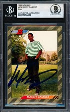 Manny Ramirez Auto Signed 1992 Bowman Gold Foil RC 676 Cleveland Indians Beckett