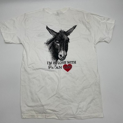 LOFTEEZ Women's T-Shirt Size M Cotton Donkey Image Funny Short Sleeve Top