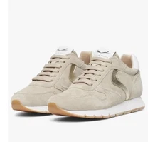 New in Box VOILE BLANCHE JULIA Suede Sneaker in Metallic and Slate Silver