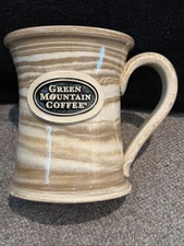 Green Mountain Coffee Mug Sunset Hill Pottery Stoneware Handcrafted Cup #3