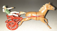 VINTAGE T&S England LEAD CAST HORSE RACING SULKY TROTTER GOOD CONDITION