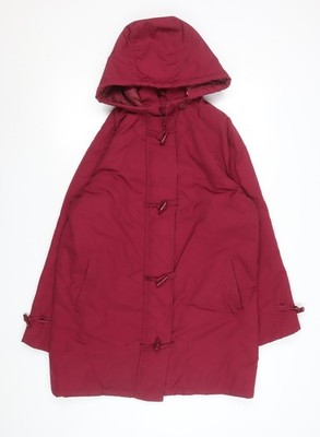 Being Casual Damen Dufflecoat rot mit Kapuze Größe 12 mittellang
