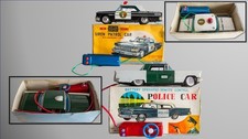 1960's Scarce Cadillac/Ford Galaxie 2-door Police Remote Controlled Cars w/Boxes