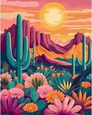 Paint by Numbers for Adults Beginner, Wilderness Landscape Acrylic Easy Paint by