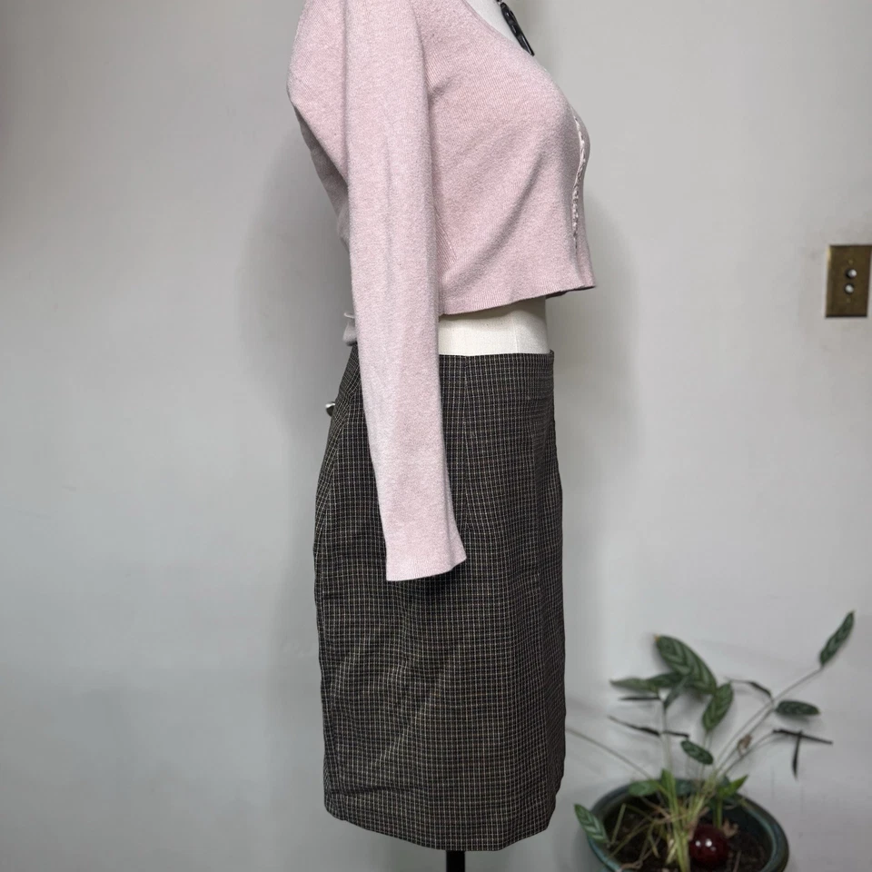 Mini Falda Escolar Vintage Años 90 Y2K Terrosa Cuadros Línea A Oscura Academia Grunge M Foto 2 de 4