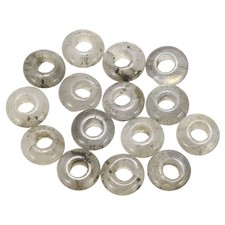 15pcs Natural Stone Beads 5x10mm Loose Necklace Craft Bead, Bright Gray