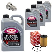 MotoröL Filter Set 5W-30 Plus Meguin 8 Liter + Schraube FüR VW Transporter VI