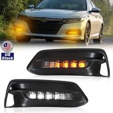 Led Fog Light 3-in-1 Switchback Drl Amber Turn Signal For Honda Accord 2018-2020