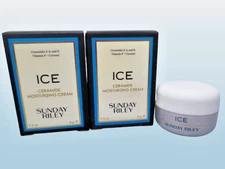 SUNDAY RILEY ICE CERAMIDE MOISTURIZING CREAM 0.3 OZ BOXED LOT OF 2