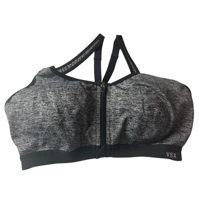 Victoria's Secret VSX Sport Incredible Front Zip Sports Bra Gray 34C Underwire