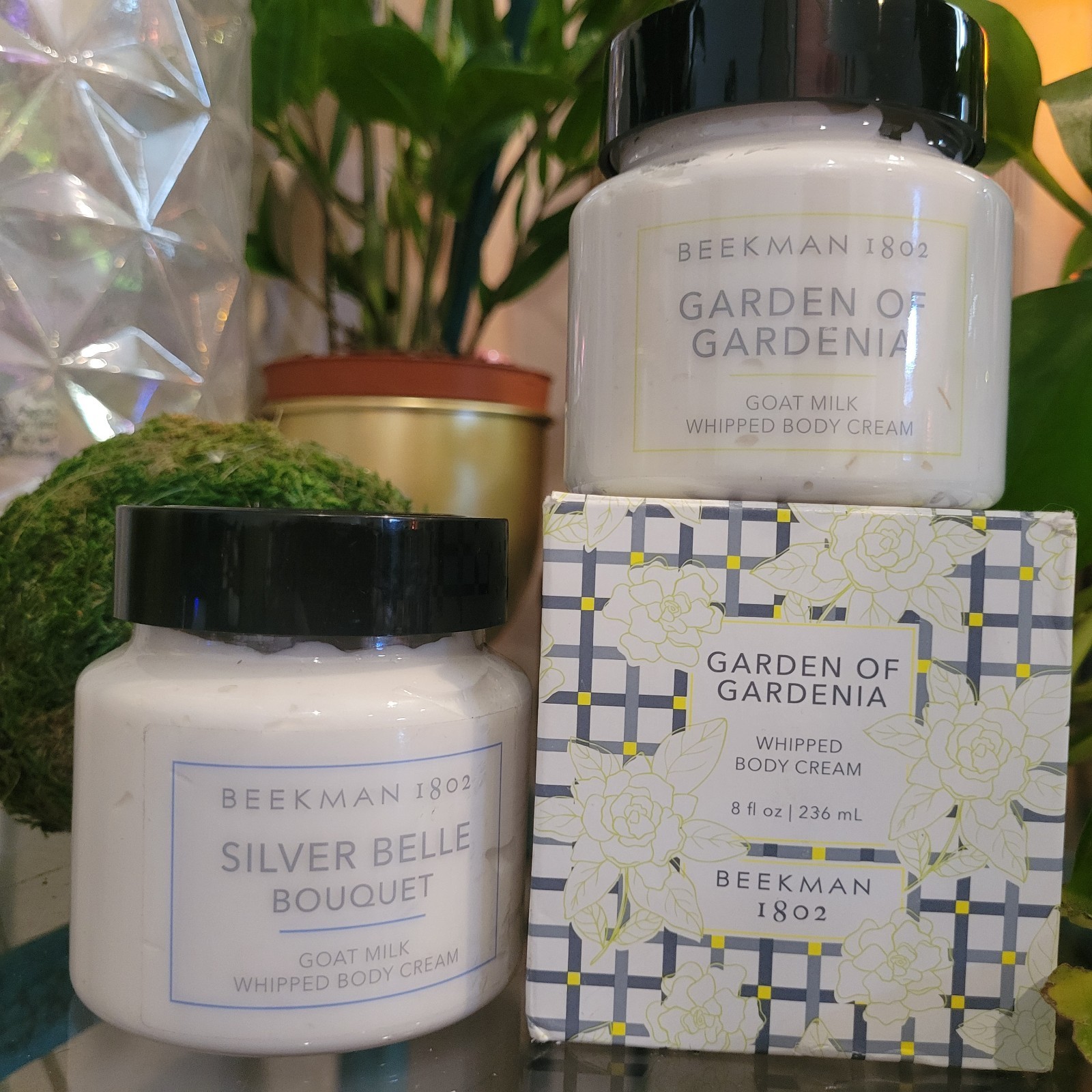 Beekman 1802 Silver Belle Bouquet Whipped Goat Milk Body Cream Gardenia 8oz Duo