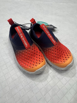 #ad #ad Rugged Shark Water Shoes Orange And Navy Size 7 $10.00