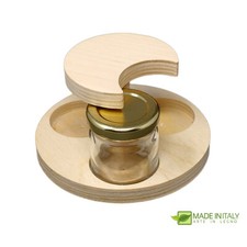 Porta vasetti in legno per 3 vasetti miele 40 gr.