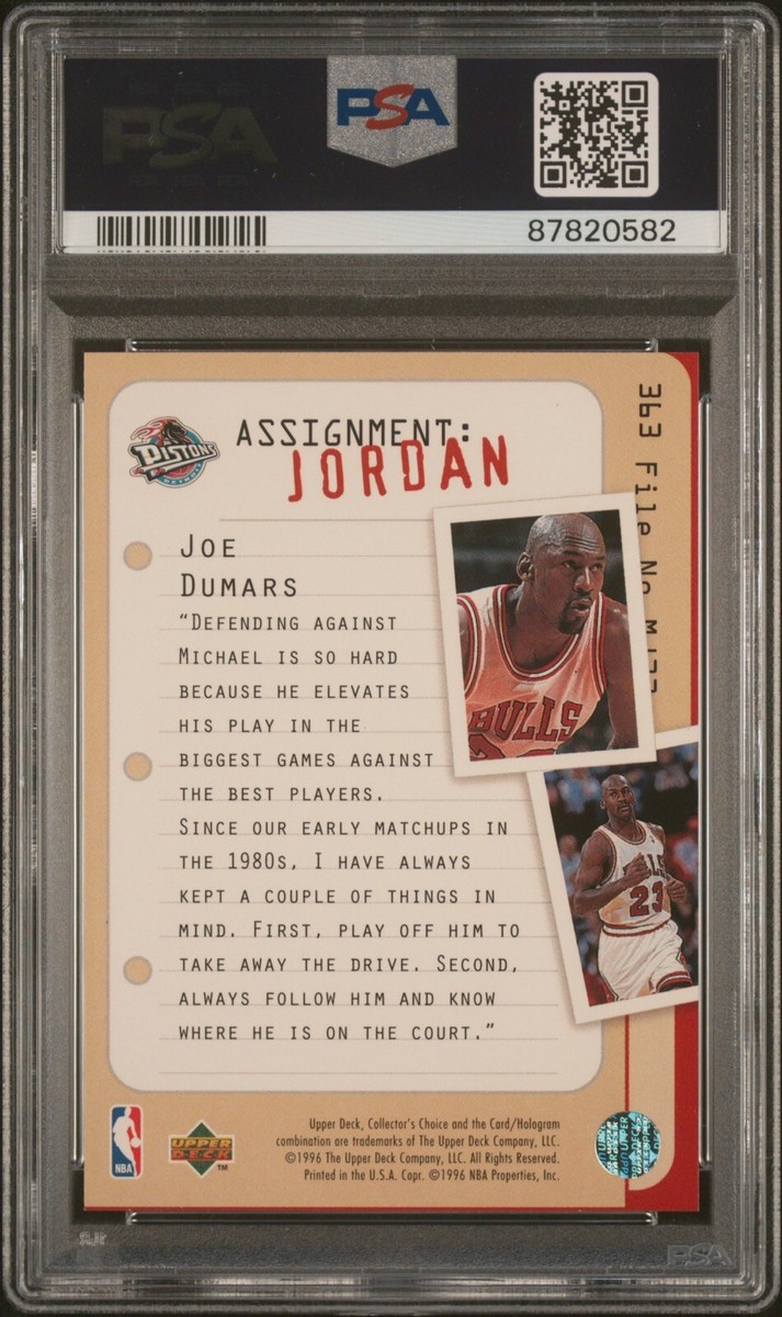 1996 Collectors Choice #363 Assignment Dumars Michael Jordan PSA