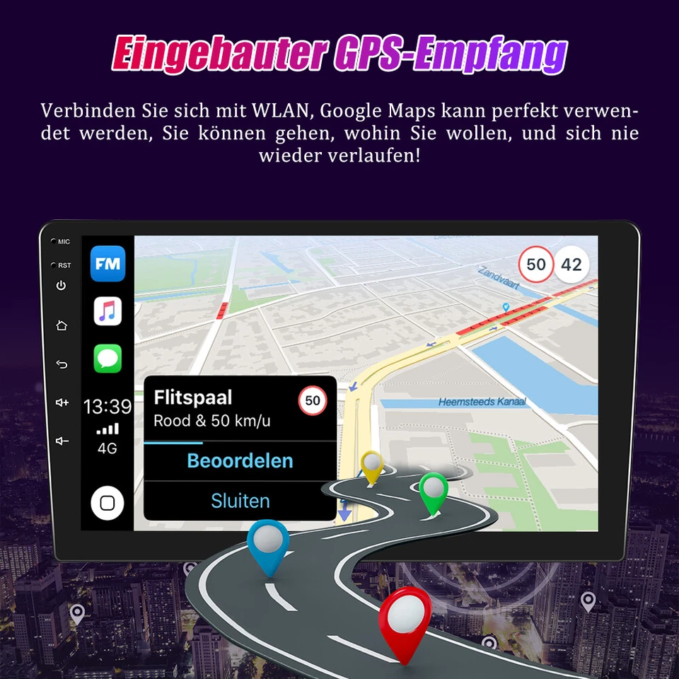 9" Android 13 Autoradio Für Jeep Renegade 2015-2024 mit GPS Navi WIFI RDS Kamera - Bild 2 von 4