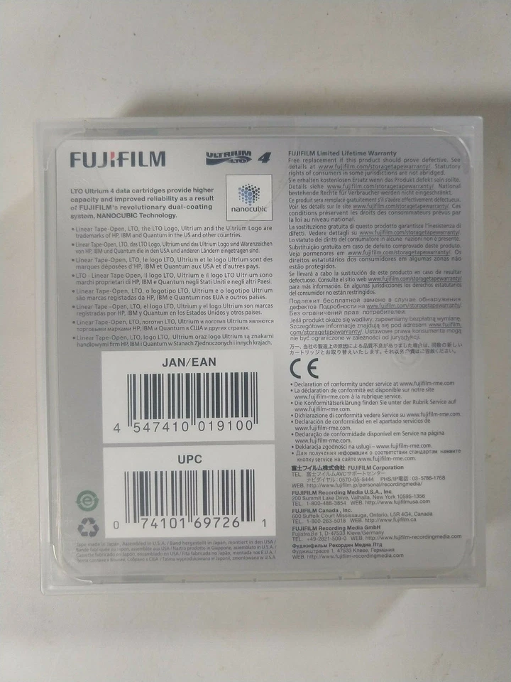 2x Cartucho de datos FUJIFILM LTO Ultrium 4 800 GB / 1,6 TB (15716800) Foto 2 de 2