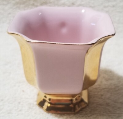 H&C Haas & Czjzek Czechoslovakia Pink Porcelain w/Gold Demitasse