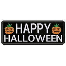 Happy Halloween Embroidered Patch Iron-on / Sew-on Badge Name Tag 4" Applique