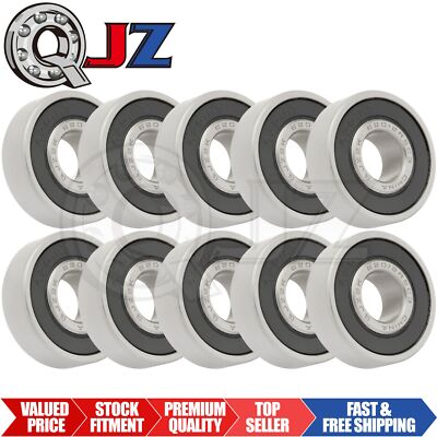 [Qty.10] New 6201-2RS-1/2 Deep Groove Radial Ball Bearing [1/2in x 32mm x 10mm]