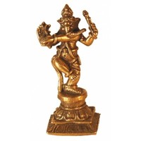 Ganesha Elefantengott Tanzend Messing 3,5 Cm Figur Statue Skulptur Gottheit