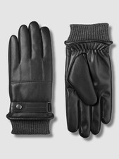  66 Isotoner Mens Black Solid SleekHeat Belted Touchscreen Gloves Size Medium