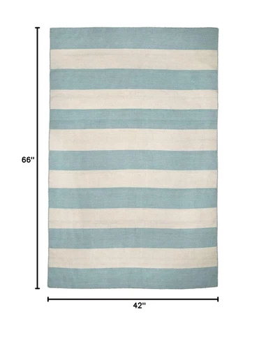 Liora Manne Sorrento Rugby Stripe Water Reversible Lightweight Rug, 3'6" X 5'... - Picture 3 of 6