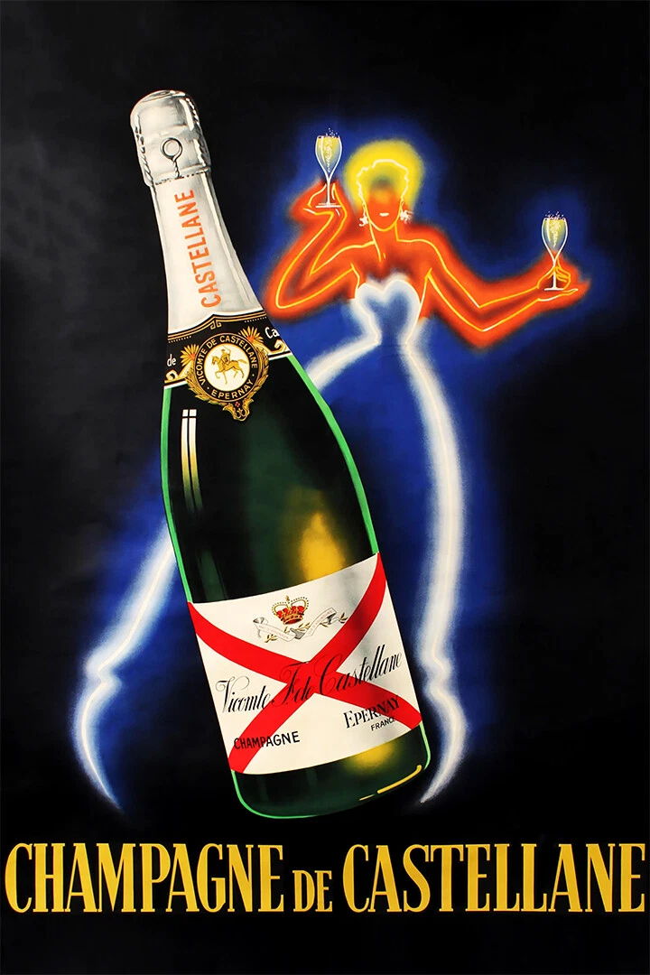 Пару постеров старой рекламы алкоголя. Шампанское De Castellane. История,Алкоголь,Вино,Реклама