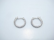 Sterling Silver Clear CZ Eternity Band Hoop Dangle Earrings