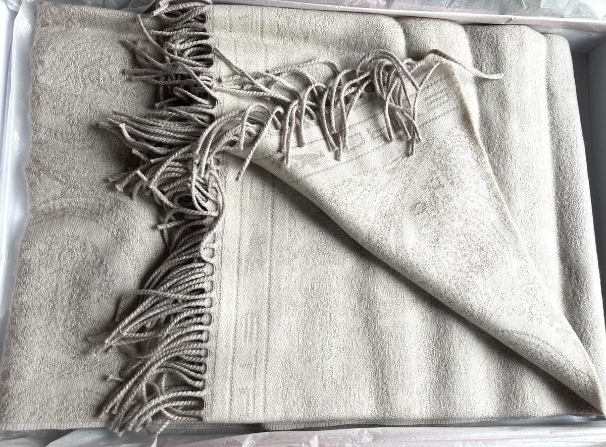 ETRO $780 Taunton Paisley Jacquard Fringed Wool Throw Blanket Wrap