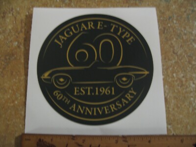 Jaguar XKE 60th Anniversary Decal Four Inch Diameter