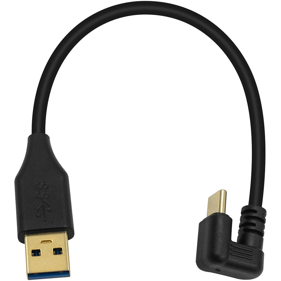 USB 3.0 A Male to Type C 3.1 U Shape Fast Charging Data Adapter Cable 5Gbps Gold - Image 2 of 4