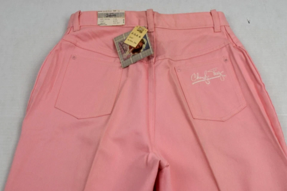 Pantalones Vintage Cheryl Tiegs Talla W32 L32 Años 80 Algodón Caramelo Rosa Algodón Hecho en EE. UU. NUEVOS CON ETIQUETAS Foto 3 de 4