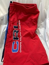 Vtg Men's XL Ralph Lauren Chaps Spell Out Swim Trunk Shorts Red Blue 90's